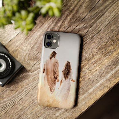 Slim Phone Cases - Jesus Walks with Me - NZC Apparel: Nashz Couture