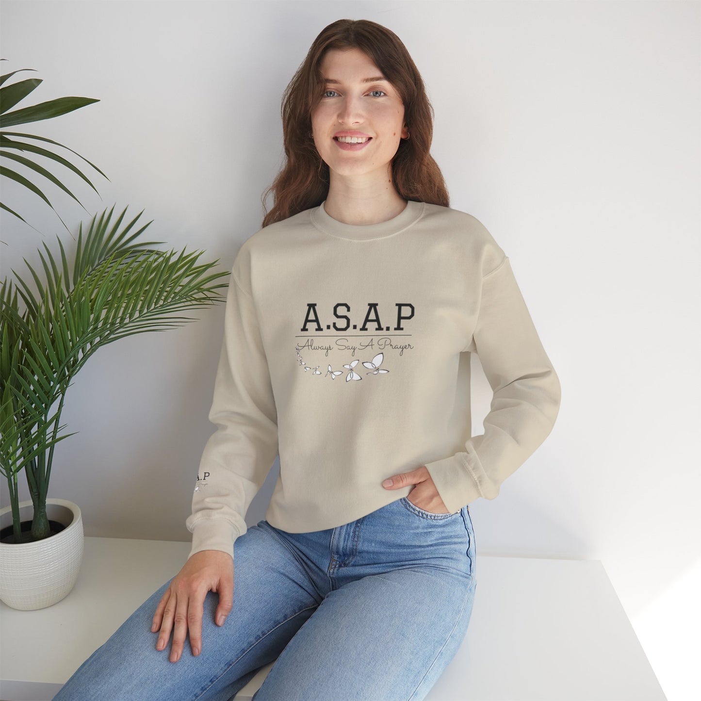 Christian Women's Crewneck Sweatshirt - Always Say a Prayer - NZC Apparel: Nashz Couture