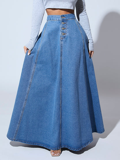 High Waist Flare Denim Skirt - NZC Apparel: Nashz Couture