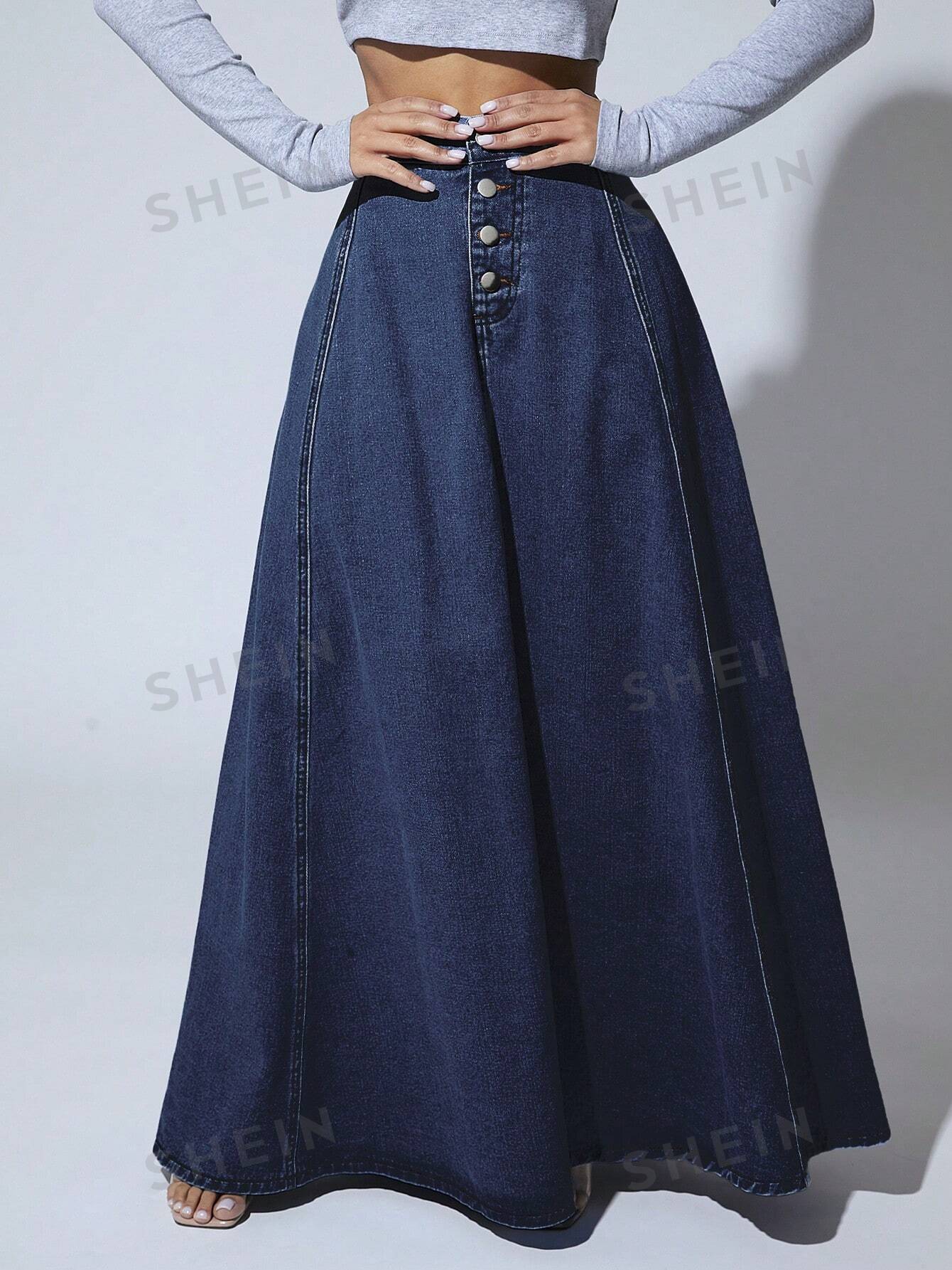 High Waist Flare Denim Skirt - NZC Apparel: Nashz Couture