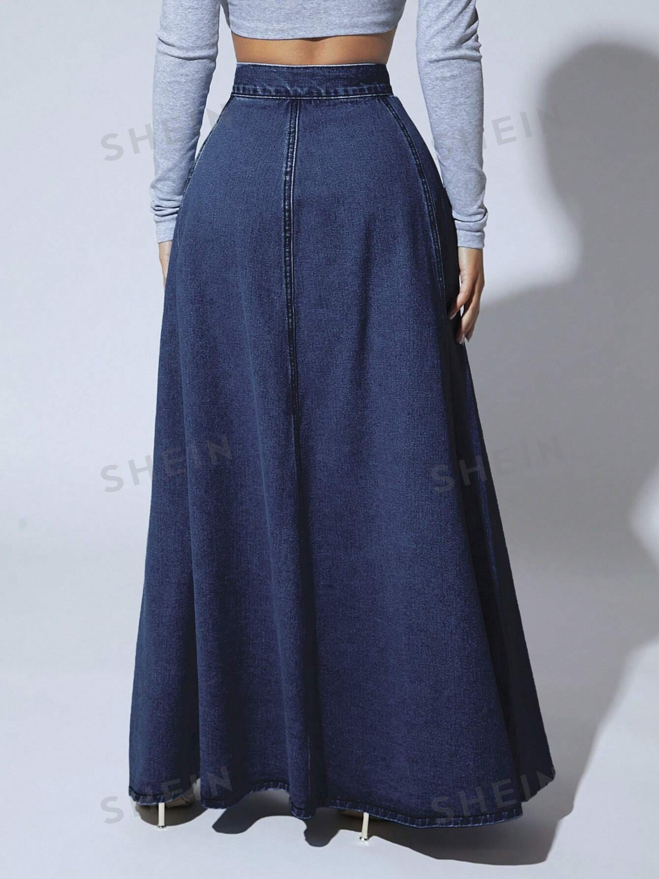 High Waist Flare Denim Skirt - NZC Apparel: Nashz Couture