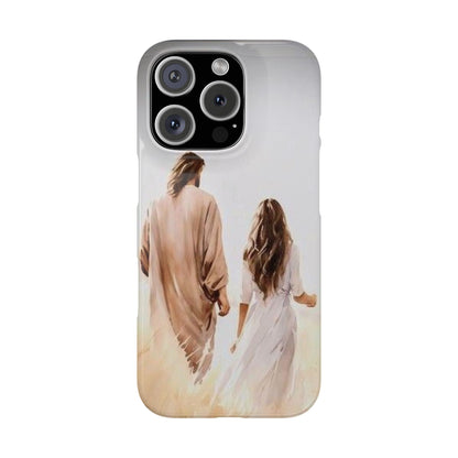 Slim Phone Cases - Jesus Walks with Me - NZC Apparel: Nashz Couture