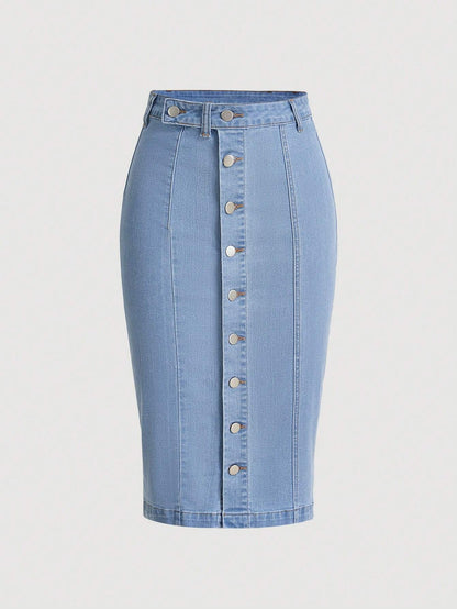 Women's Blue Denim Skirt - NZC Apparel: Nashz Couture