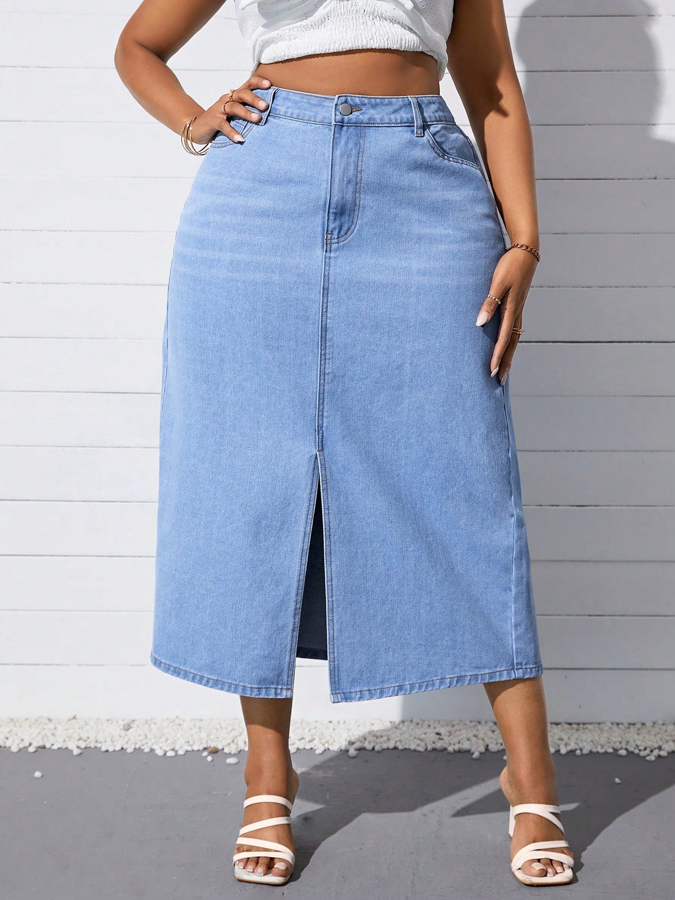 Women's Plus Size Denim Skirt- Without Stretch - NZC Apparel: Nashz Couture