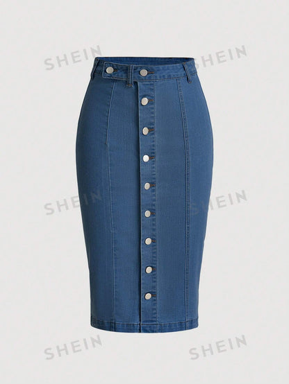 Women's Blue Denim Skirt - NZC Apparel: Nashz Couture