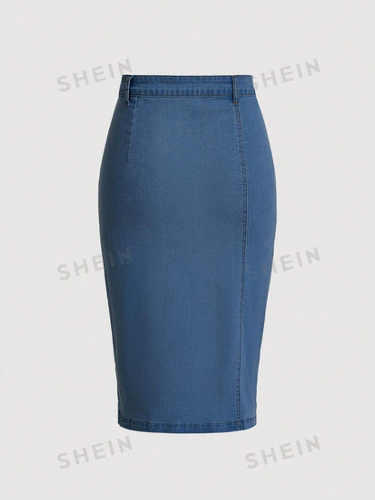 Women's Blue Denim Skirt - NZC Apparel: Nashz Couture