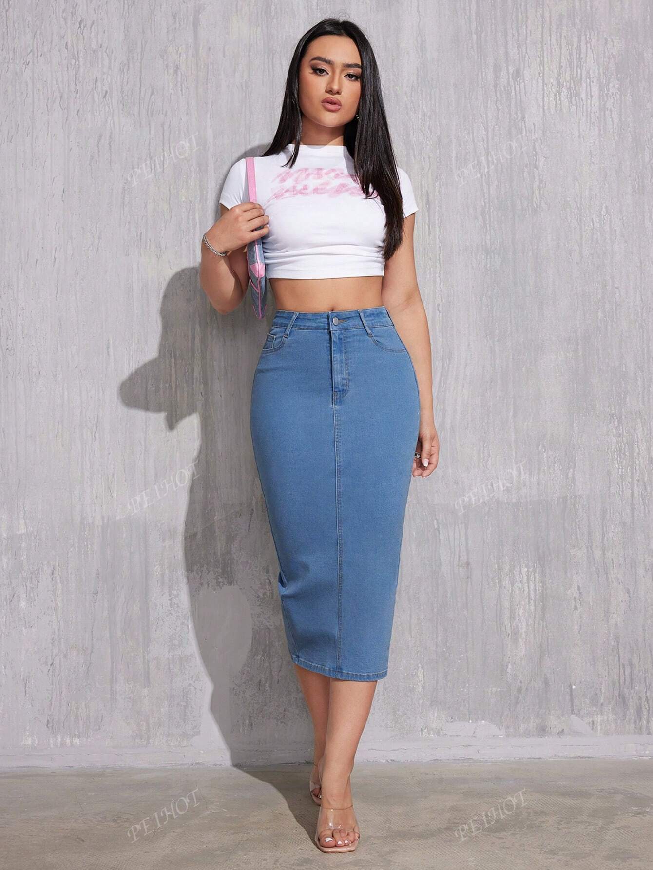 Women Casual Bodycon Denim Skirt - NZC Apparel: Nashz Couture