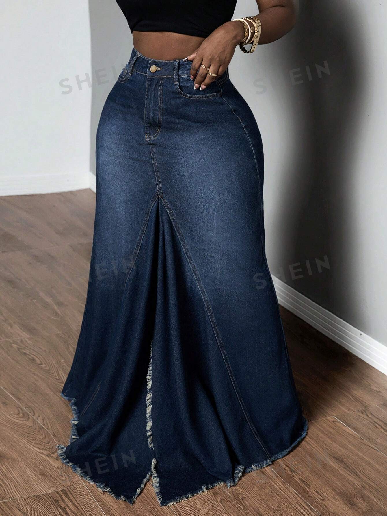 Women's High Mermaid Denim Skirt - NZC Apparel: Nashz Couture