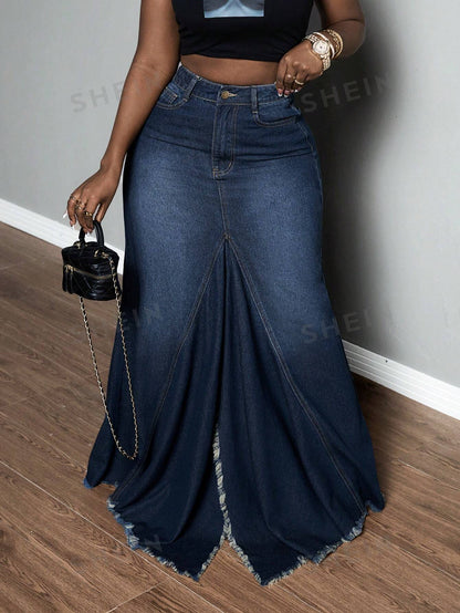 Women's High Mermaid Denim Skirt - NZC Apparel: Nashz Couture