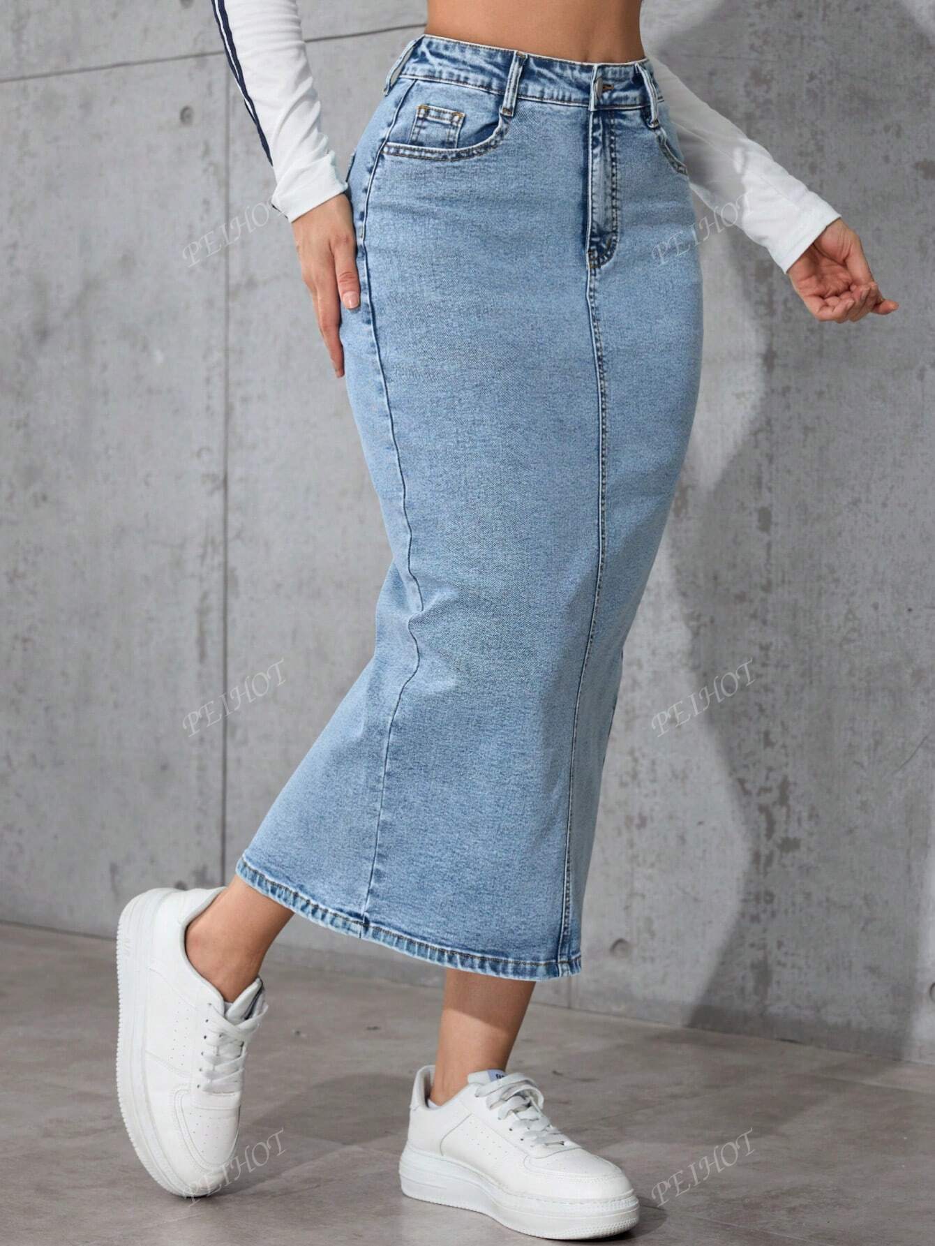 Women's Blue Denim Skirt - NZC Apparel: Nashz Couture