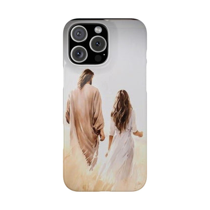 Slim Phone Cases - Jesus Walks with Me - NZC Apparel: Nashz Couture