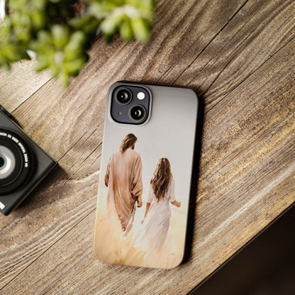 Slim Phone Cases - Jesus Walks with Me - NZC Apparel: Nashz Couture