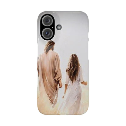 Slim Phone Cases - Jesus Walks with Me - NZC Apparel: Nashz Couture