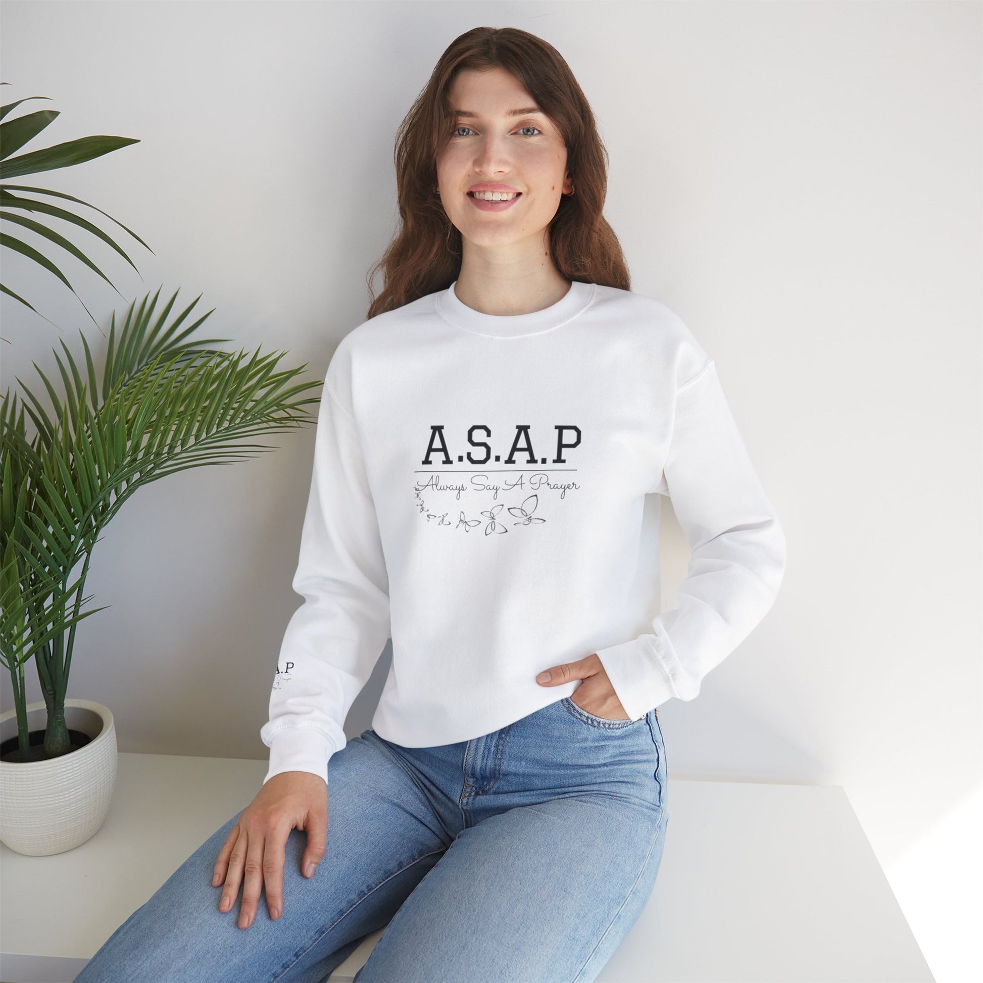 Christian Women's Crewneck Sweatshirt - Always Say a Prayer - NZC Apparel: Nashz Couture