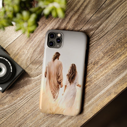 Slim Phone Cases - Jesus Walks with Me - NZC Apparel: Nashz Couture